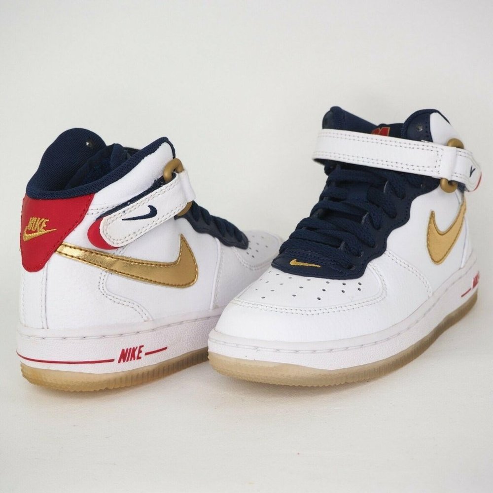 Nike Air Force 1 Mid PS Boys Shoes White USA - Picture 7 of 11